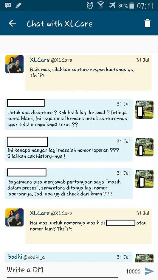 Buruknya Customer Care XL dalam menjawab keluhan pelanggan