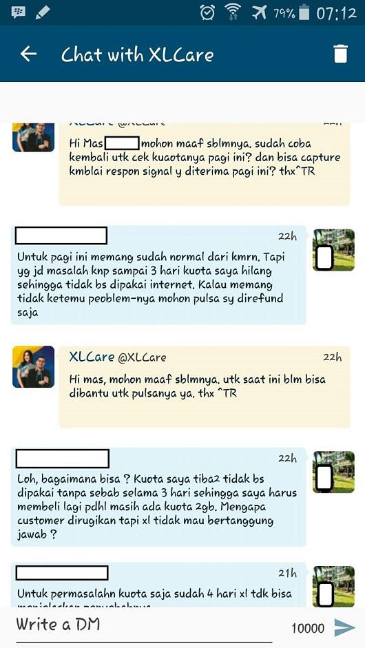 Buruknya Customer Care XL dalam menjawab keluhan pelanggan