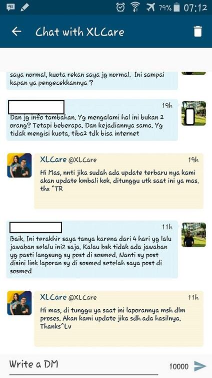 Buruknya Customer Care XL dalam menjawab keluhan pelanggan