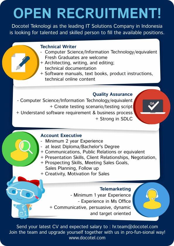 &#91;Jakarta&#93; Technical Writer &amp; Quality Assurance, PT.Docotel Teknologi