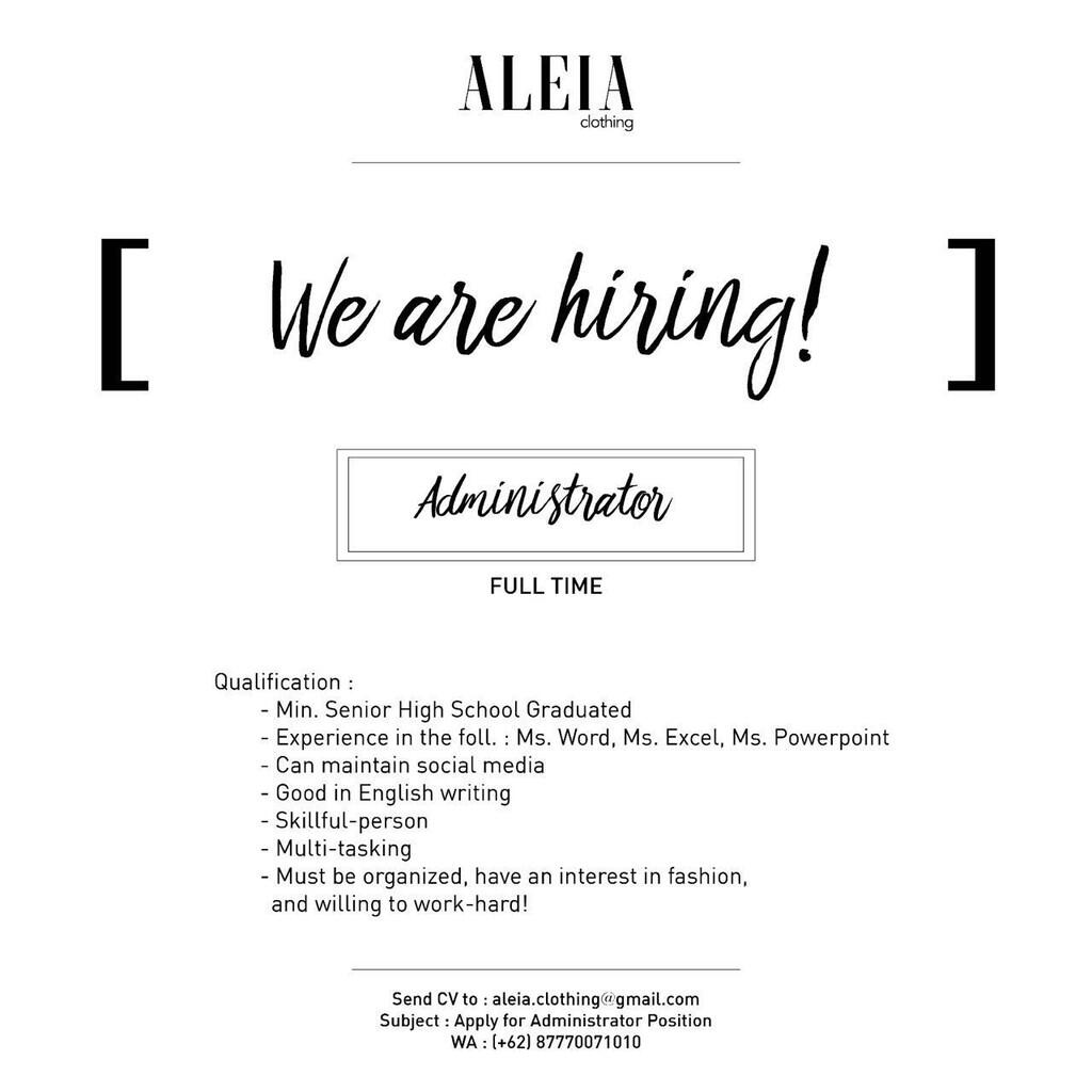 Lowongan kerja di Clothing Line !