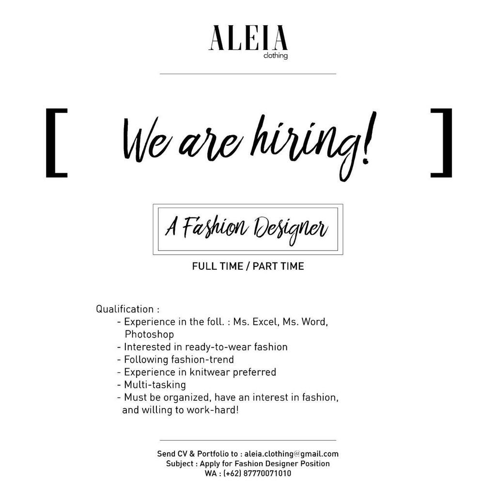 Lowongan kerja di Clothing Line !