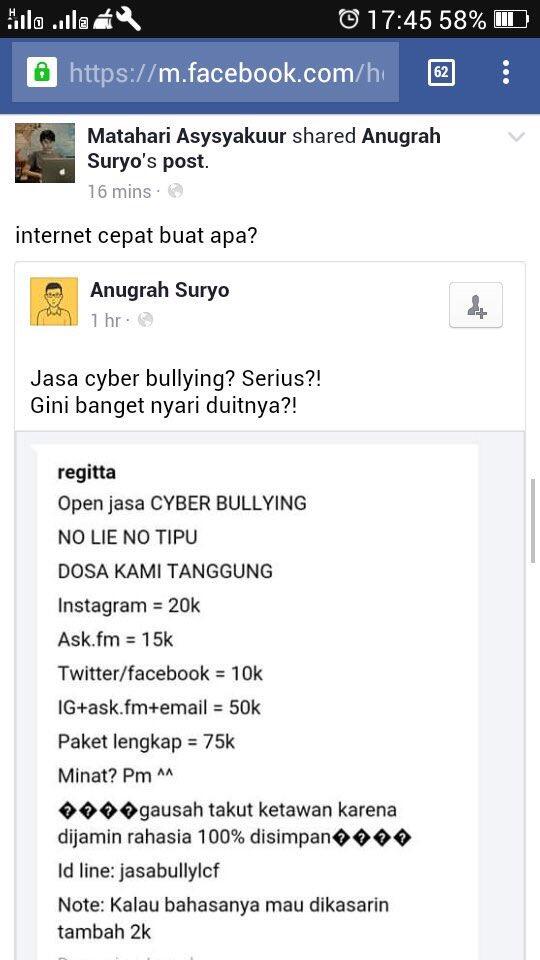 (#FuckBullying!) Ada akun yang menyediakan jasa Cyberbullying!