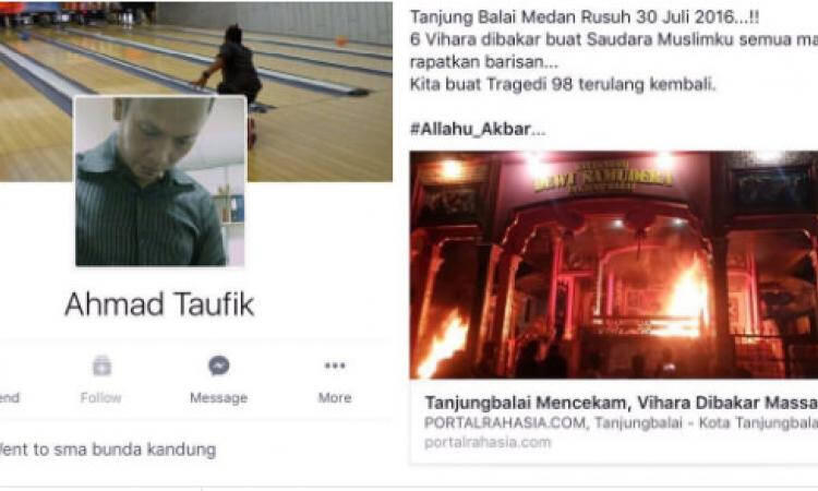 Cerita Ahmad Taufik, Provokator Rusuh Tanjung Balai Yang Gemetaran Saat Didatangi Pol