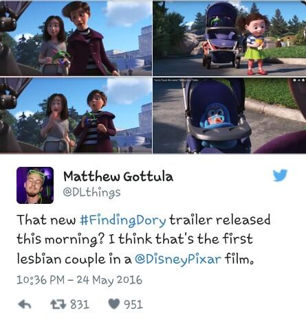 Ada lesbi di dilm &quot;finding dory&quot;?