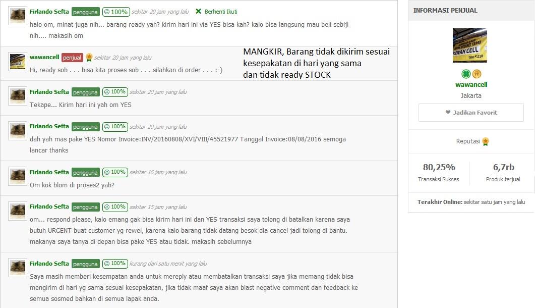 Testimoni WAWANCELL Tokopedia