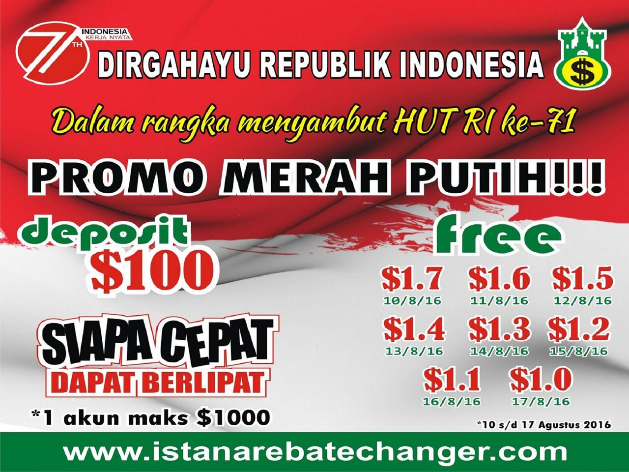 PROMO DEPOSIT MERAH PUTIH...!!!!! CURRENCY EXCHANGER IRC