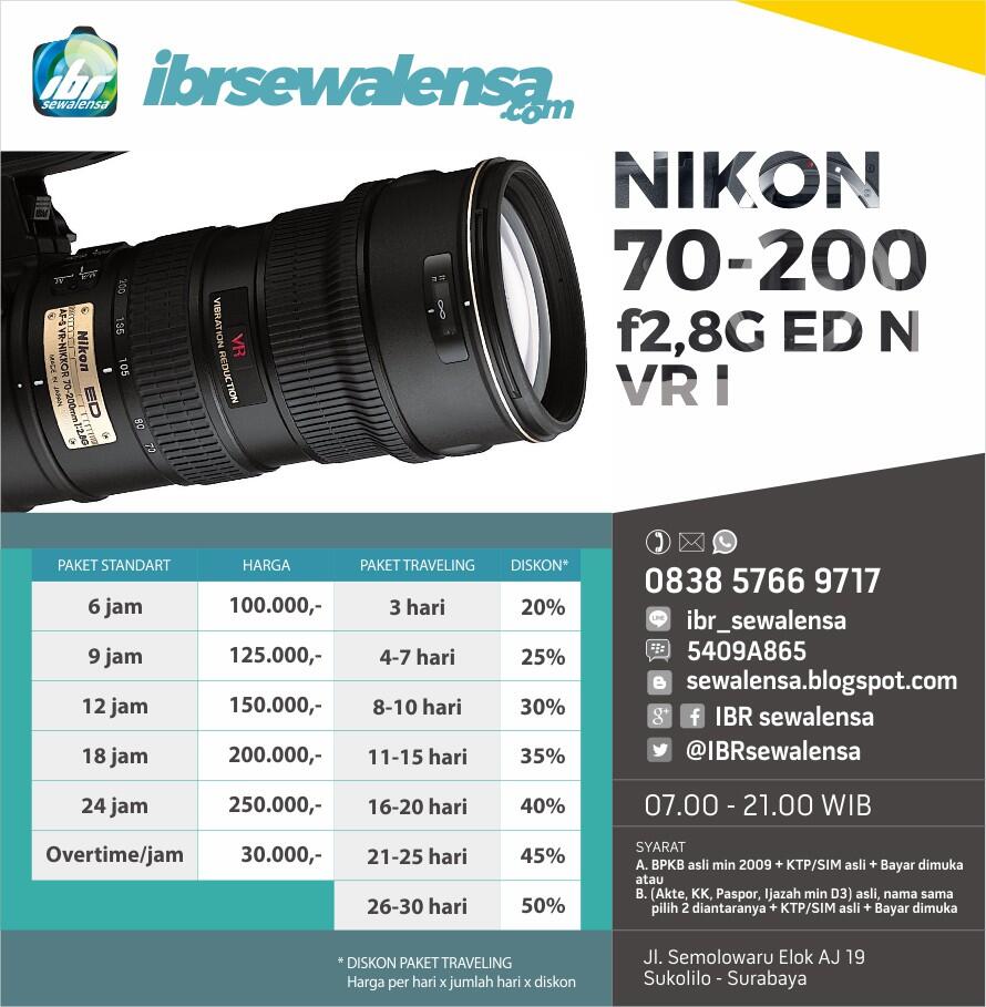 >> IBR SEWALENSA << SEWA RENTAL KAMERA & LENSA