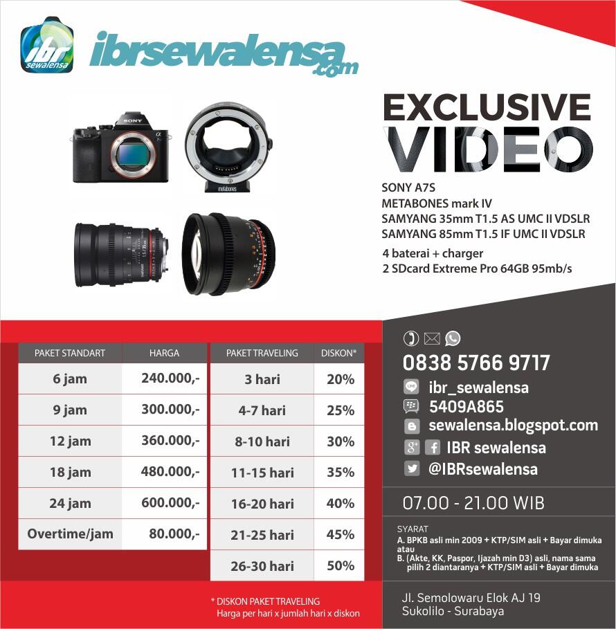 >> IBR SEWALENSA << SEWA RENTAL KAMERA & LENSA