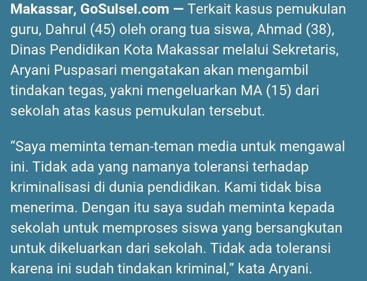 GURU BABAK BELUR, ORANGTUA SISWA SEAKAN TAK MERASA BERSALAH