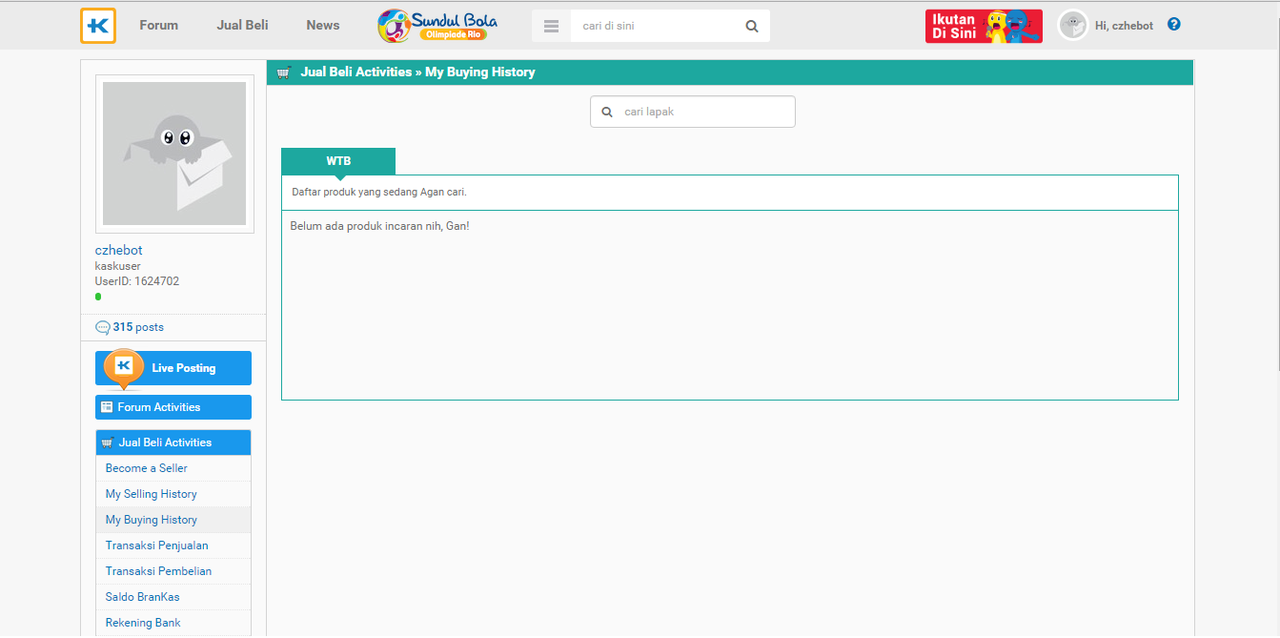 Mau tanya Refund Dana BranKas dan Tab Terbeli Pada My Buying History