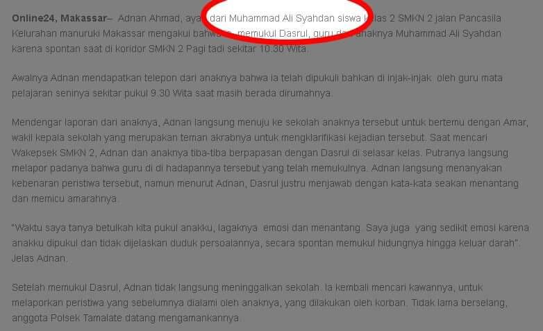 Korban salah Bully kekerasan kepada guru oleh netizen 