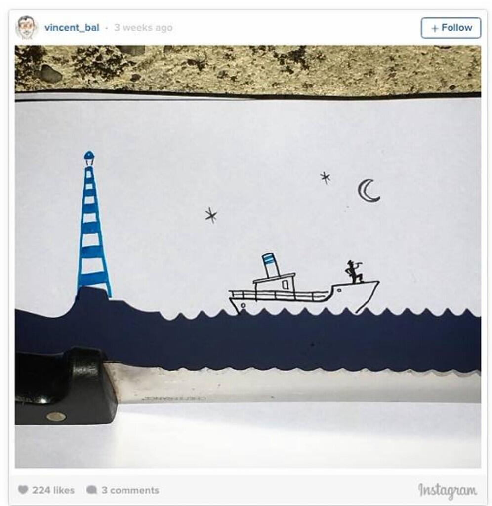 Kreatif, 20 Karya Menggambar Menggunakan Bayangan