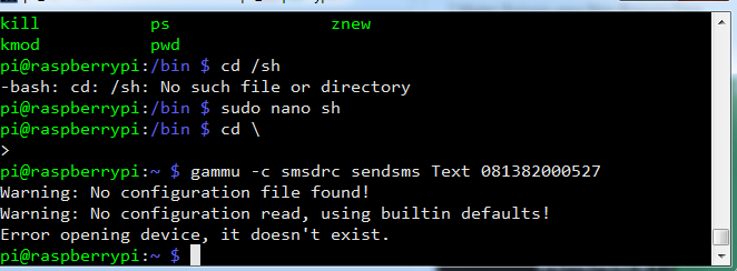 gagal install gammu on raspberry