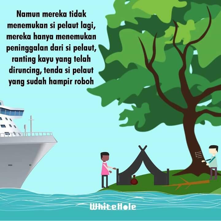 Ilustrasi Kisah Seorang Pelaut Yang Terdampar di Pulau