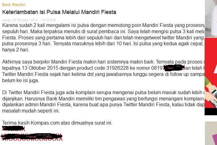 REEDEM PULSA ISI ULANG DI MANDIRI FIESTA LAMAAA BANGET 