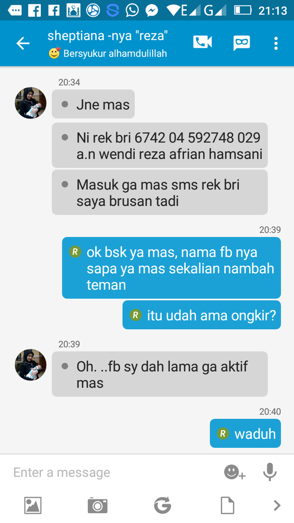 Ini adalah account penipu olx an wendy reza afrian