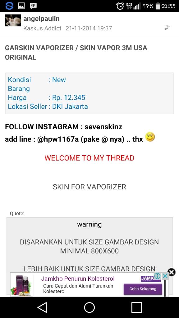 Surat Cinta untuk Seller Garskin AngelPaulin - 7SkinZ