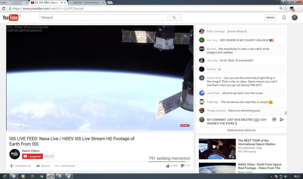 Kejanggalan Youtube Streaming ISS Live Feed : Nasa!! Buktikan Langsung