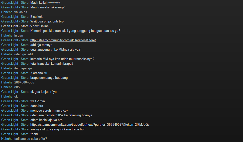 Penipuan Jual Beli Item Dota 2 oleh Greenlightshoop modus MM terpercaya &amp; rep tinggi