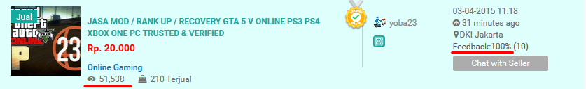 JASA MOD / RANK UP / RECOVERY - GTA 5 V ONLINE PS3 & PC TRUSTED & VERIFIED SEJAK 2015