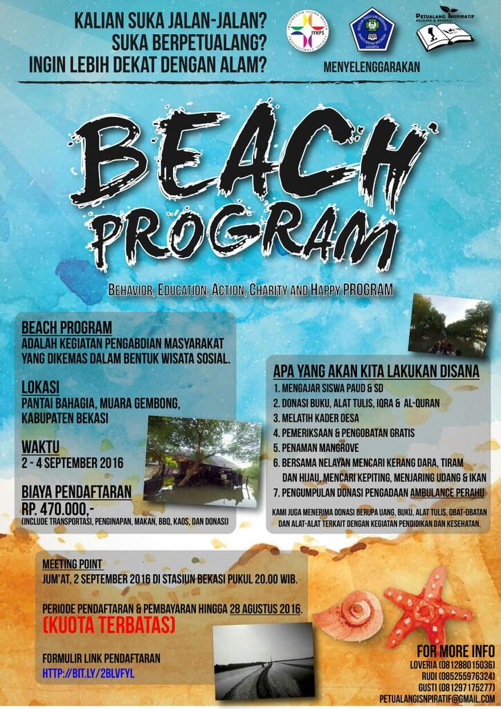 &#91;BAKSOS&#93; BEACH (Behaviour, Education, Action, Charity and Happy) PROGRAM