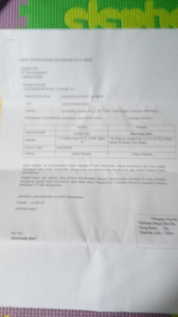 Proses BBN STNK lewat lising OTO Multiartha udah DP 6,2jt malah tidak diproses.