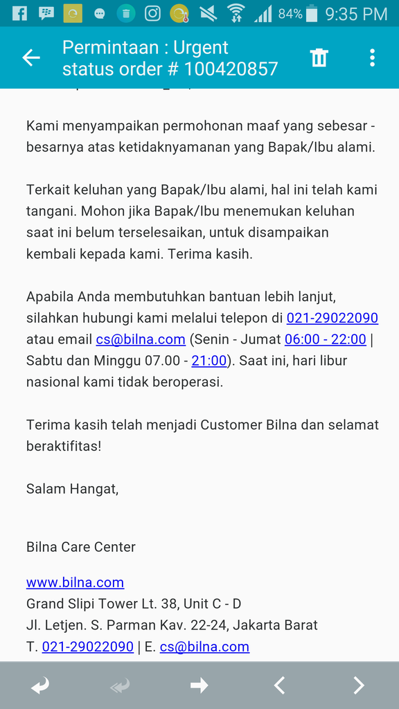 Uji kesabaran belanja di Bilna alias Orami
