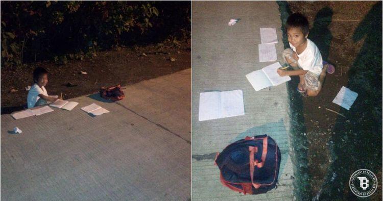Terharu, tak ada Listrik di rumah anak ini belajar di bawah lampu jalan