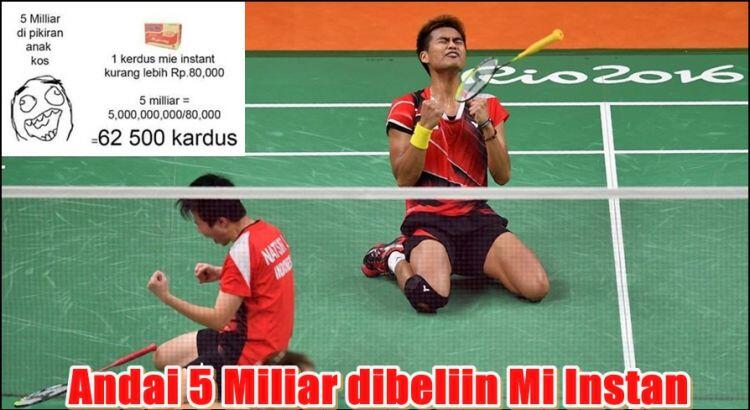 Begini jadinya kalau uang hadiah Owi/Butet dibelikan mi instan