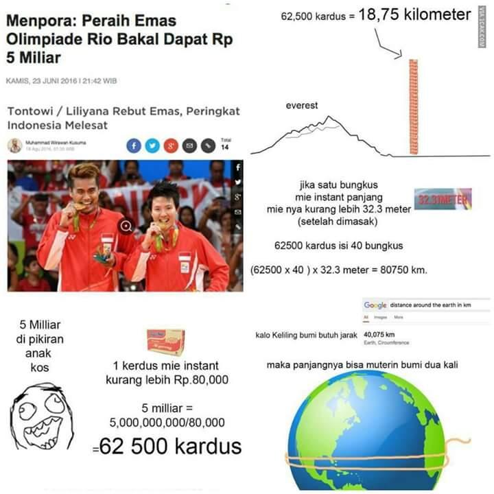 Begini jadinya kalau uang hadiah Owi/Butet dibelikan mi instan
