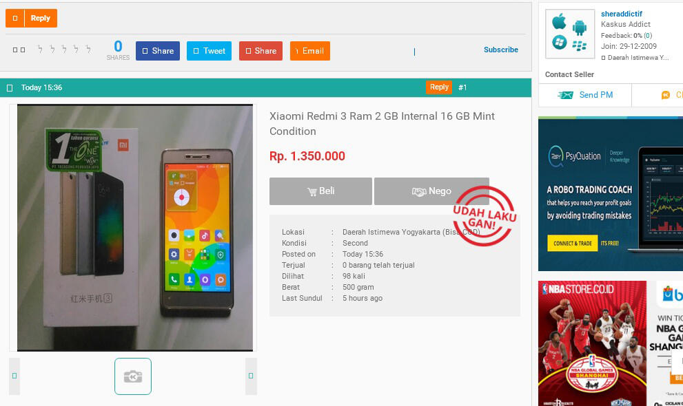 Tetap Waspada Penipu Kaskus Addict,Plus di FJB #tidak ada jaminan#