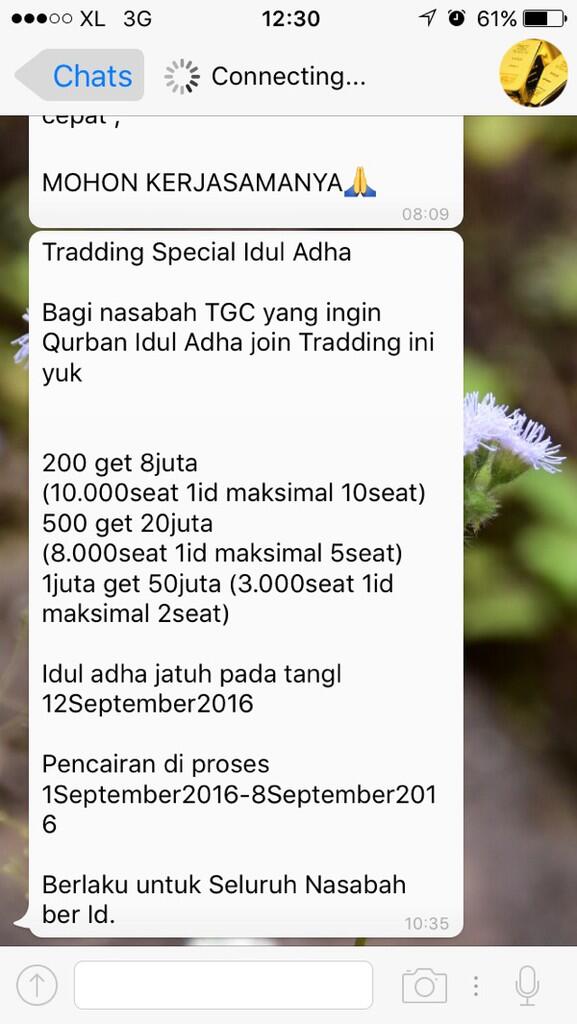 Penipuan trading gold ala TGC