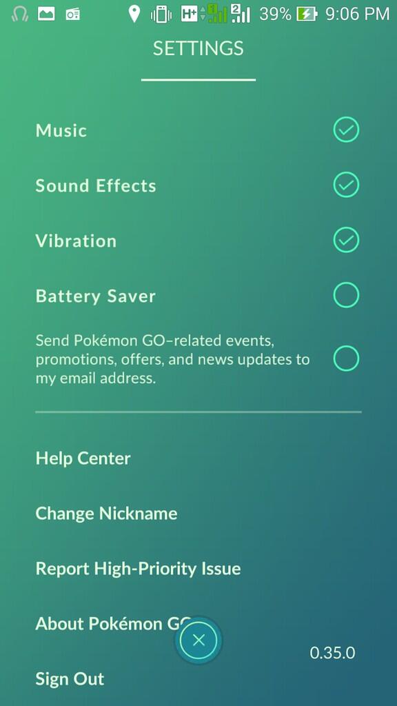 Pokémon GO updated to version 0.35.0 for Android and 1.5.0 for iOS