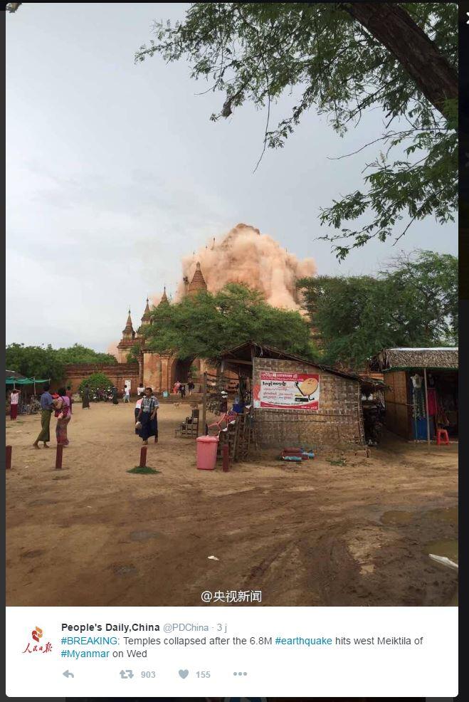 Myanmar Diguncang Gempa 6,8 SR