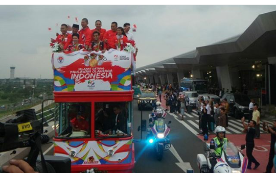 Penyambutan Atlet Olimpiade Rio 2016 Dijakarta