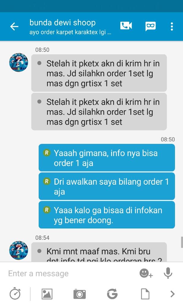 Penipuan jual karpet online