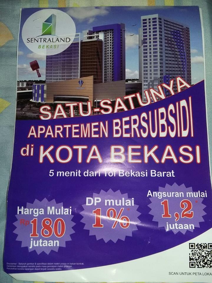 RUSUNAMI SENTRALAND BEKASI HARGA PROMO , LOKASI SANGAT STRATEGIS