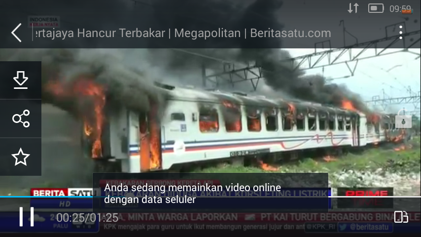 Gerbong KA Kertajaya Hancur Terbakar