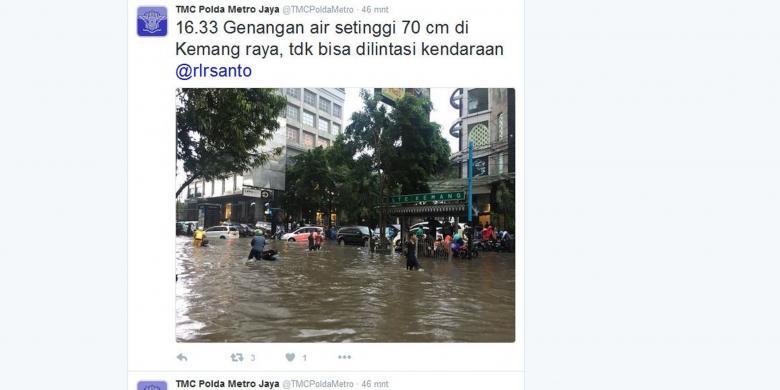 Ahok Sebut Banjir di Jaksel Akan Surut dalam Hitungan Jam