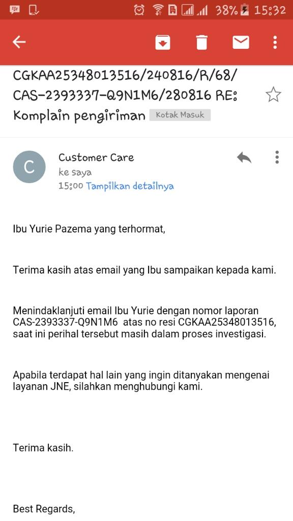 JNE... BARANG SAYA KEMANA?????