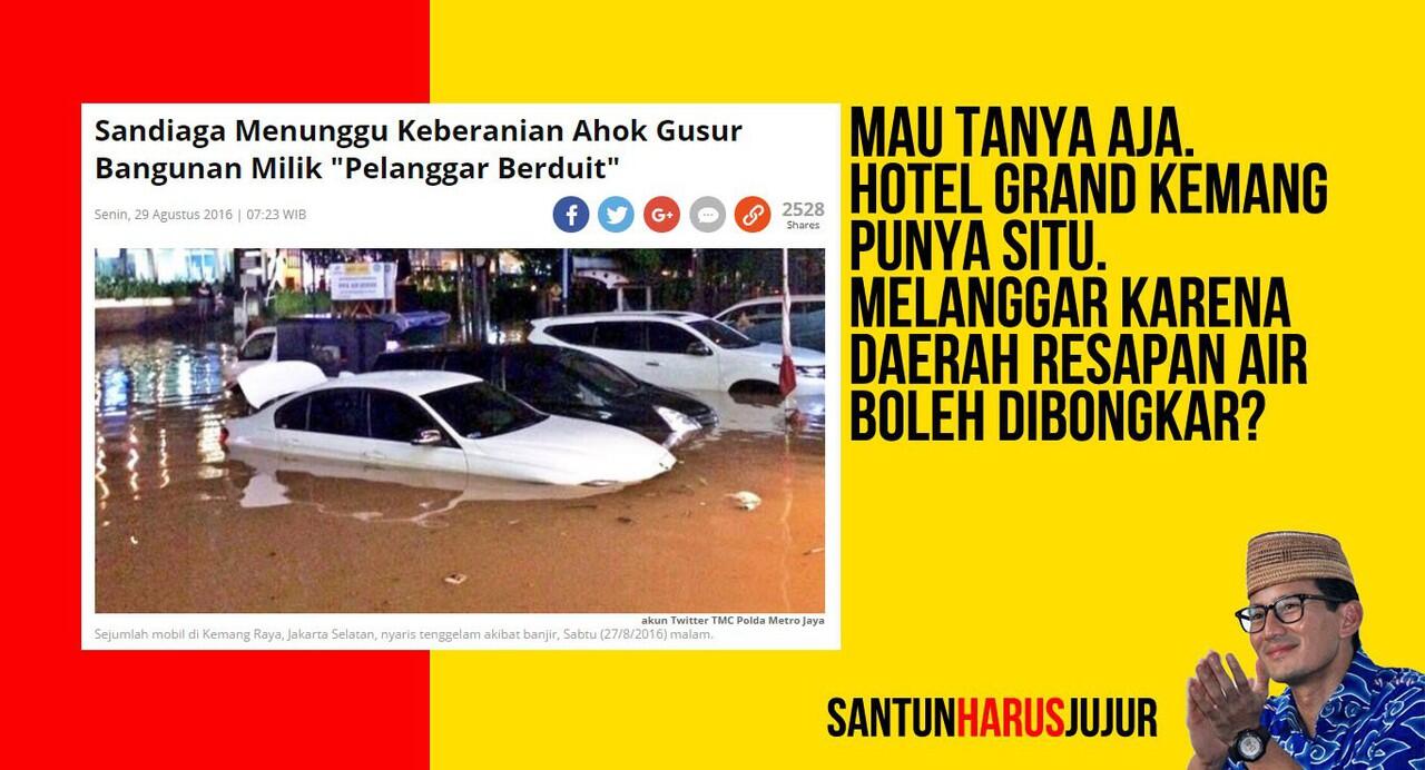 Sandiaga Uno Mengaku Punya Strategi Jitu Tangani Banjir di Jakarta