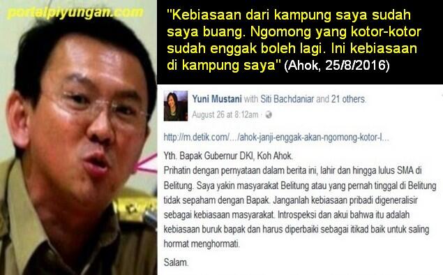 Warga Bangka Belitung Marah, Ahok Sebut Omongan Kotor Kebiasaan Kampung