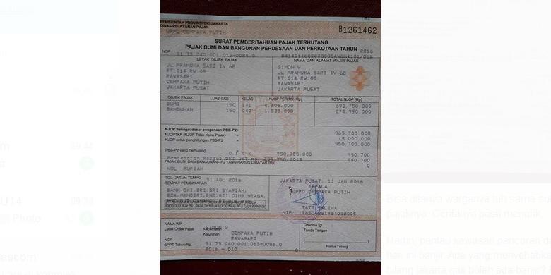 Wajib Pajak PBB-P2 di Bawah NJOP Rp 1 Miliar Wajib Lunaskan Tagihan Sebelum 2015