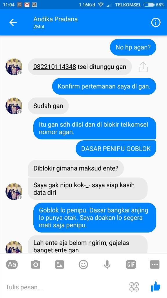Hati hati! Penipuan paket data Telkomsel Andika Pradana 082210114348