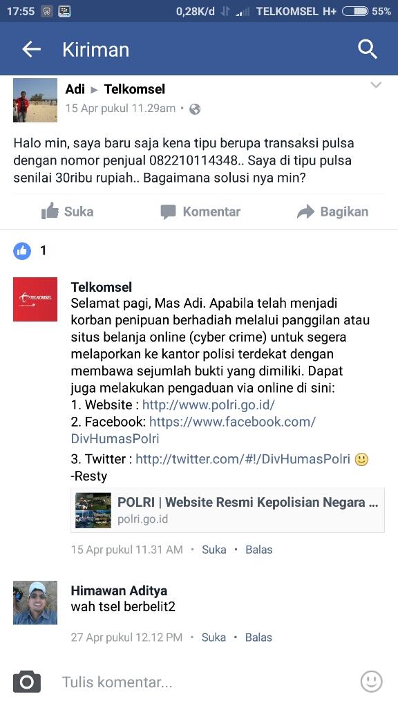 Hati hati! Penipuan paket data Telkomsel Andika Pradana 082210114348