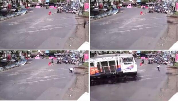 Petugas Kereta Bandung Bunuh Diri Tidur di Rel Terekam CCTV
