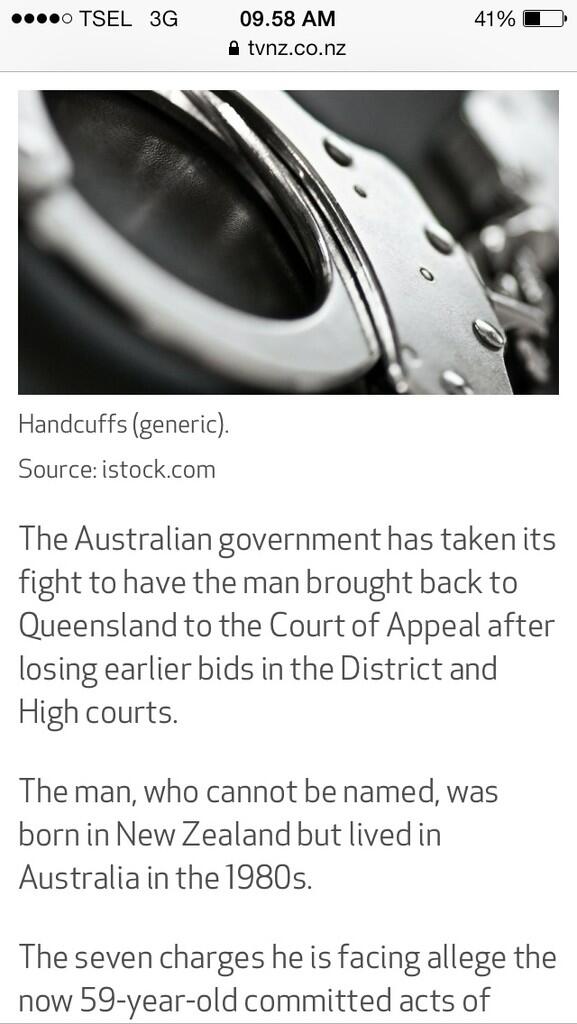 Australia wants New Zealand paedophile extradited