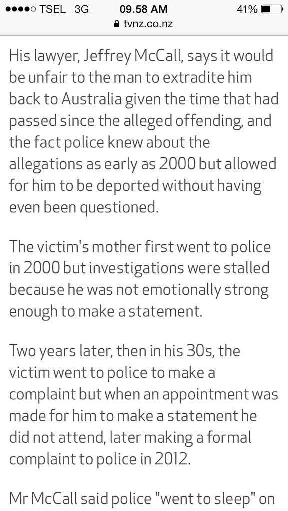 Australia wants New Zealand paedophile extradited