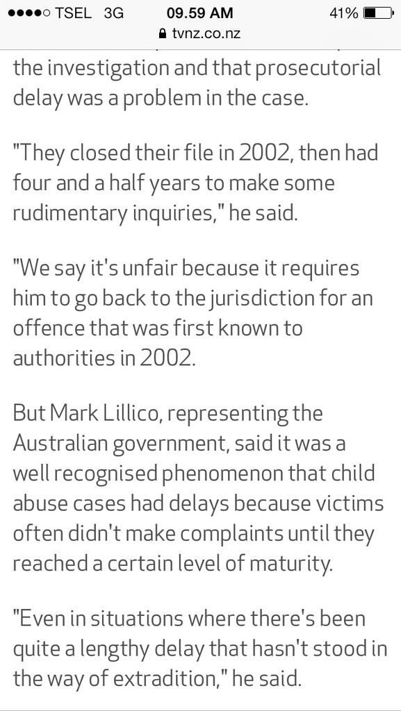 Australia wants New Zealand paedophile extradited